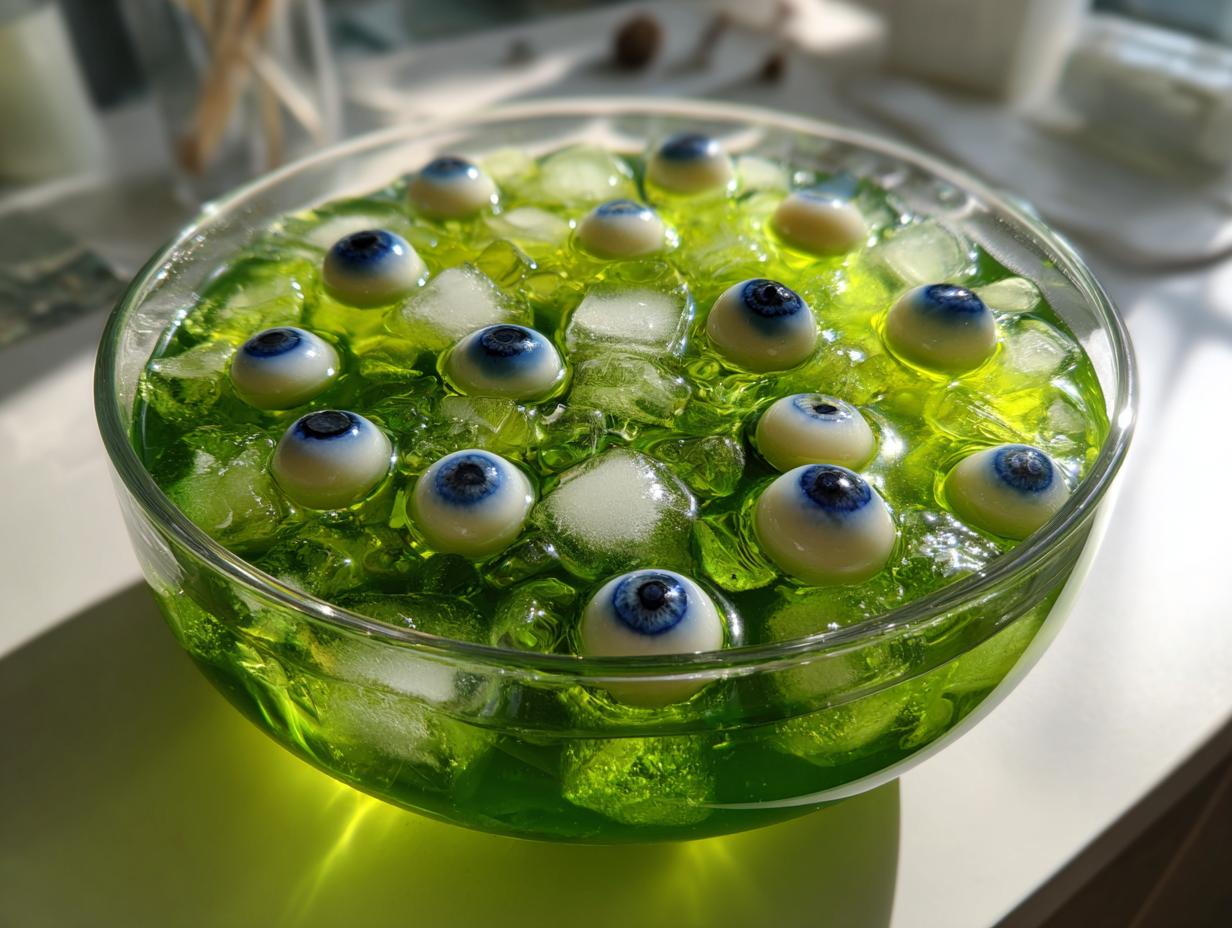 Vergiss nie diese teuflisch leckere Halloween Bowle-Augen