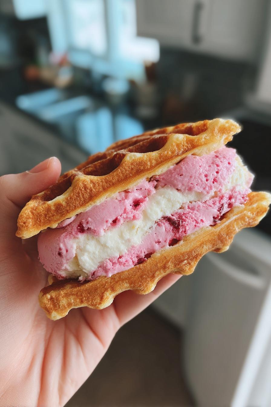Herrliches Himbeereis Sandwich: Blitzschnell gemacht