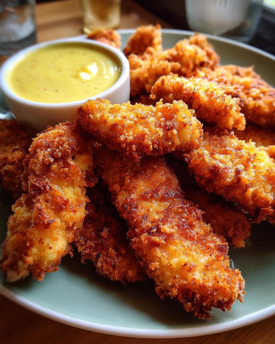 Krosse Hähnchenstreifen mit Honig-Senf-Sauce Rezept - detail 3