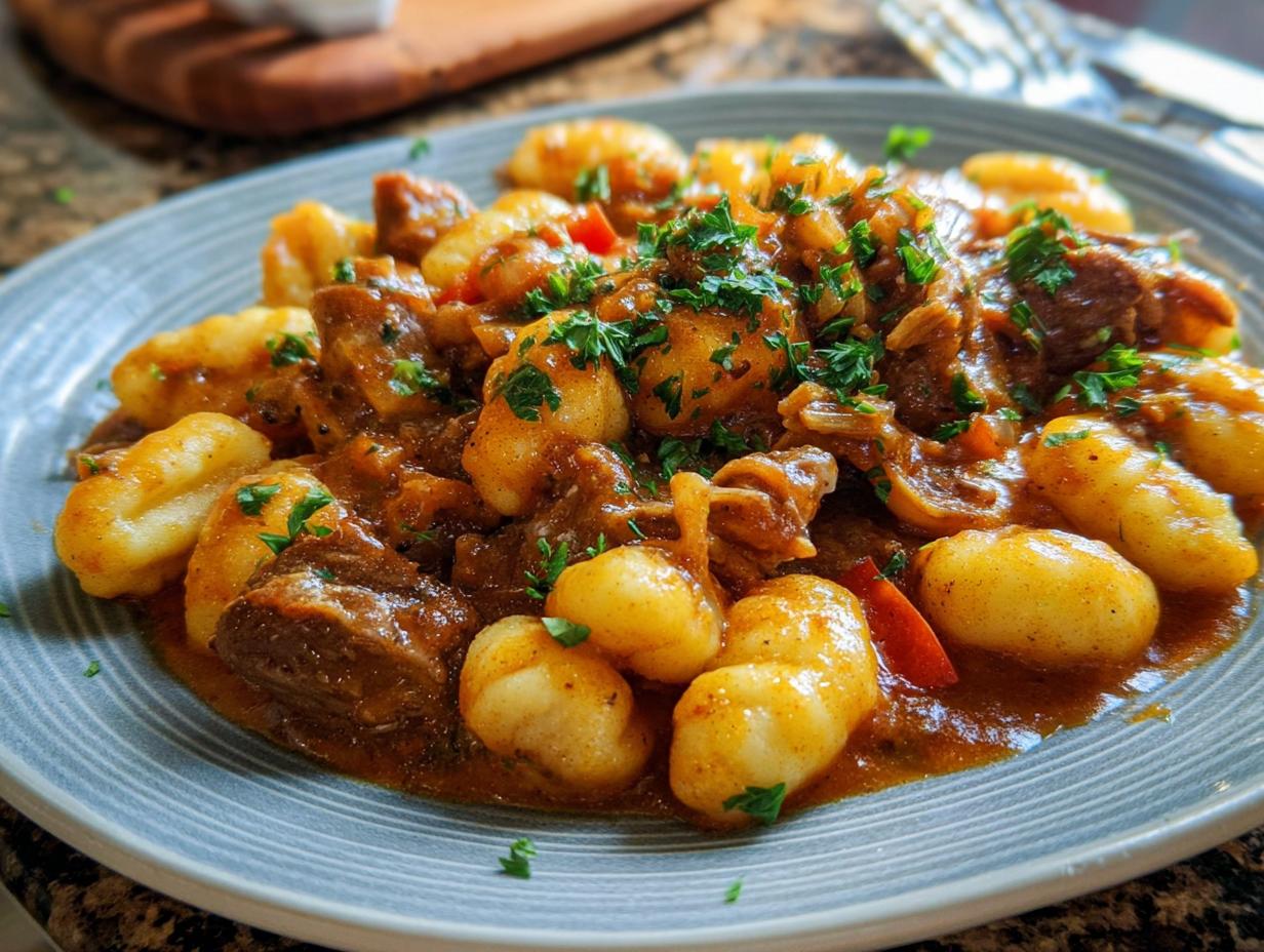 Wärmendes Gnocchi Gulasch: Lecker in 90 Min fertig