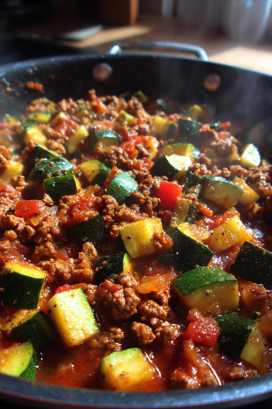 Zucchini Hackfleisch Pfanne Genuss