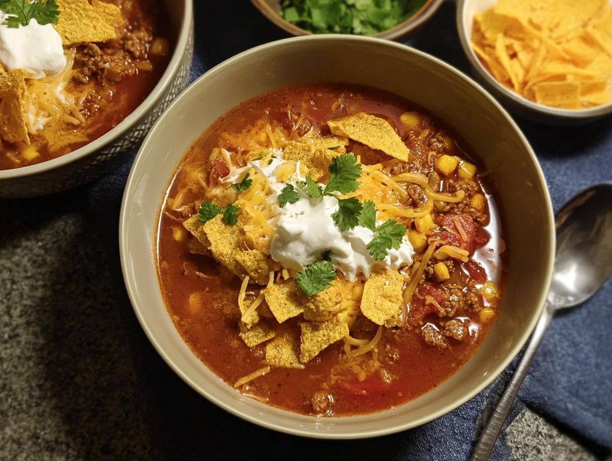 Einfache Taco Suppe: Geniale 10 Minuten Rezept!