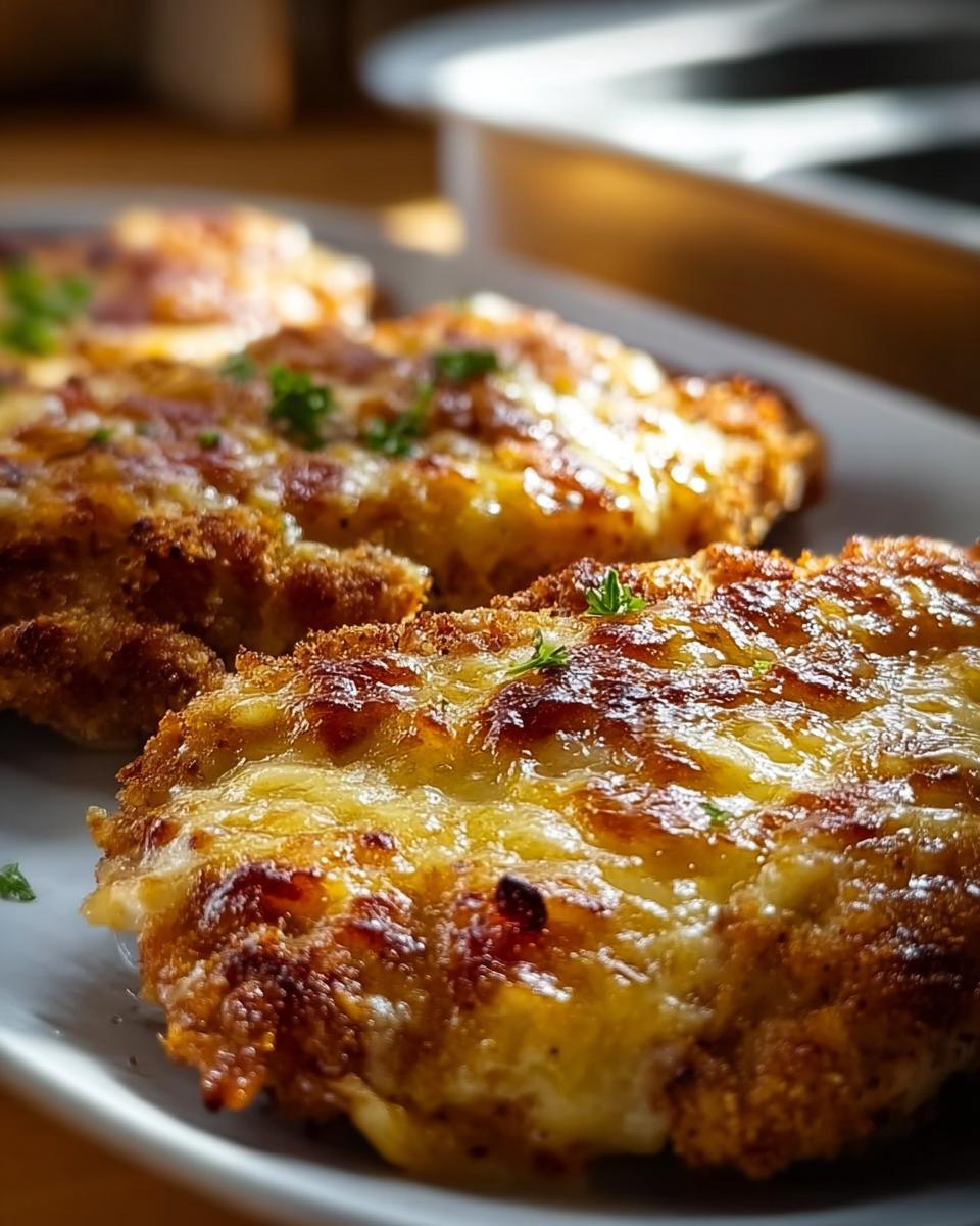 Überbackene Partyschnitzel mit Käse - detail 3